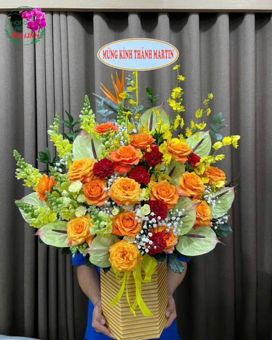 giỏ hoa khai trương đẹp