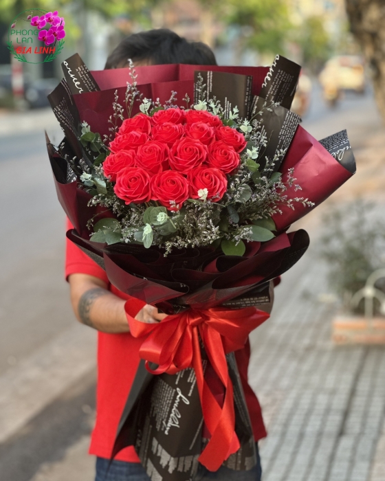 Hoa Hồng Sáp Đỏ 14 bông 